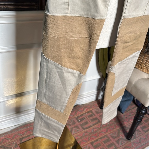 Beige and Tan Patchwork Pants - Picture 3 of 7